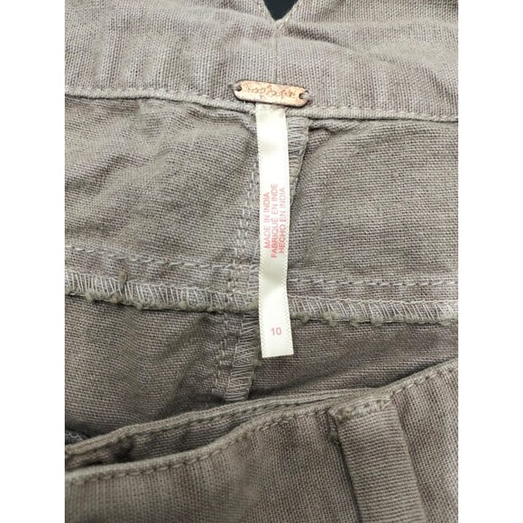 Free People Sweet Talk Chino Trousers Pants Mid-Rise Cropped Wide Leg M10 282784 - Picture 9 of 9